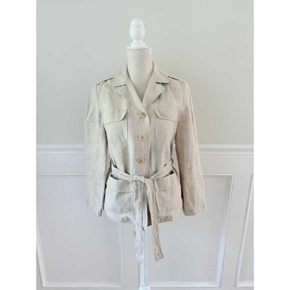 Max Mara Weekend Linen Jacket Beige 6 New